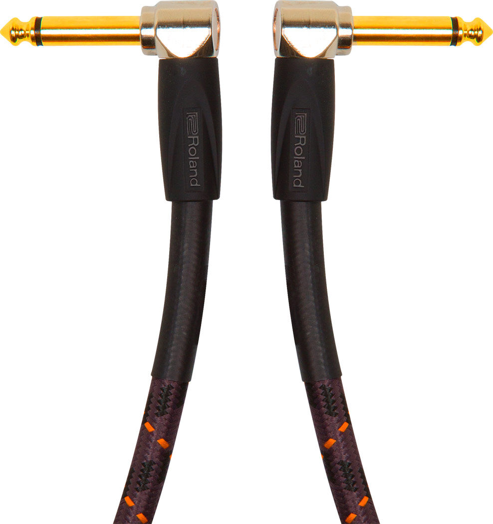ROLAND RIC-G3AA Gold Series 3ft Instrument Cable - Right-Angle 1/4" Connectors, Low Noise Transmission — view 2