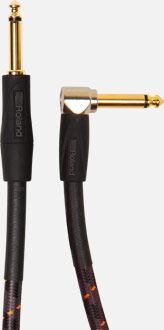 ROLAND RIC-G5A Gold Series Instrument Cable 5ft - Straight to Right-Angle 1/4" Connectors, High-Quality Signal Transmission