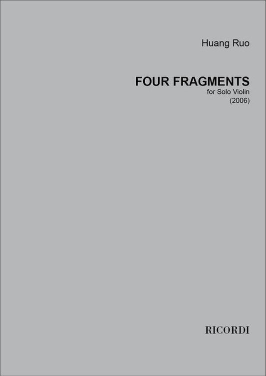 Ruo - Four Fragments For Solo Violin (Softcover Book)