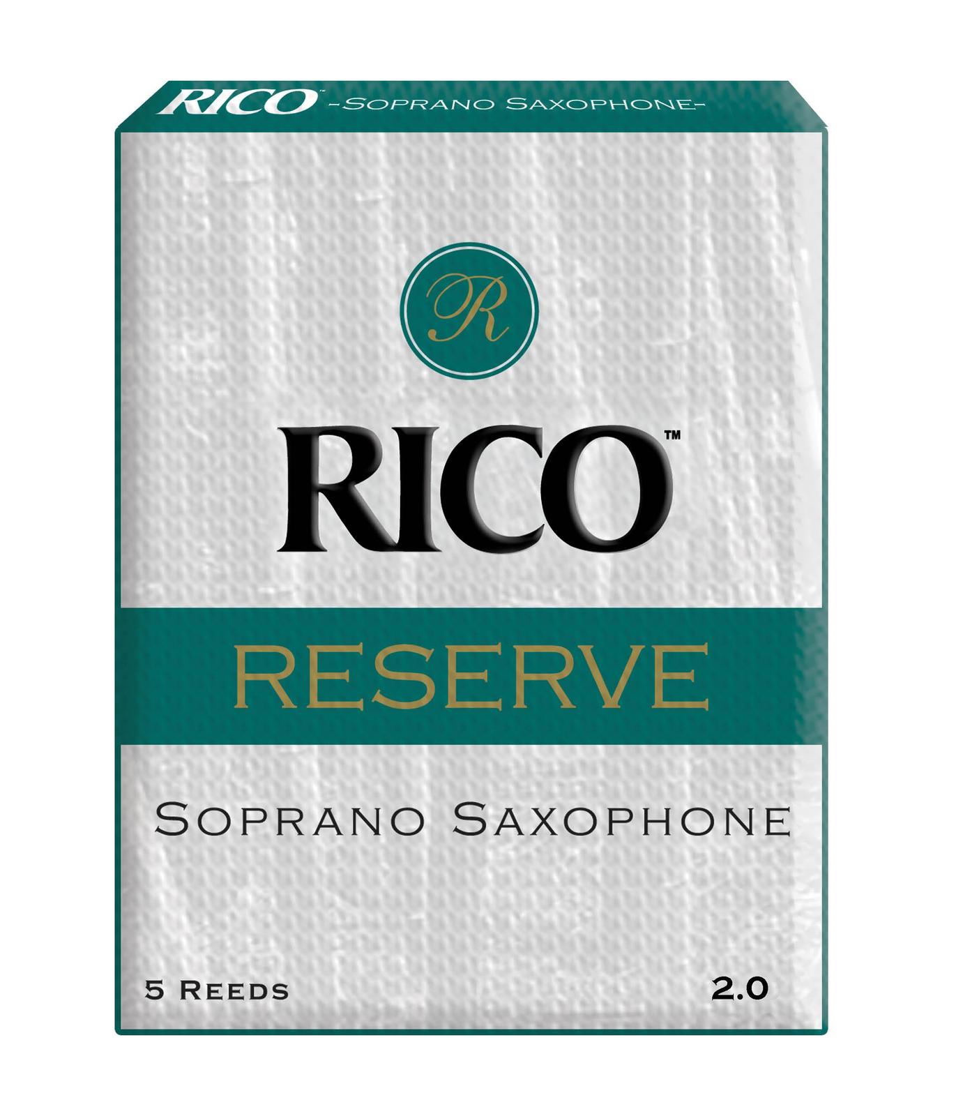 Rico Reserve Soprano Sax Reeds, Strength 2.0, 5-pack