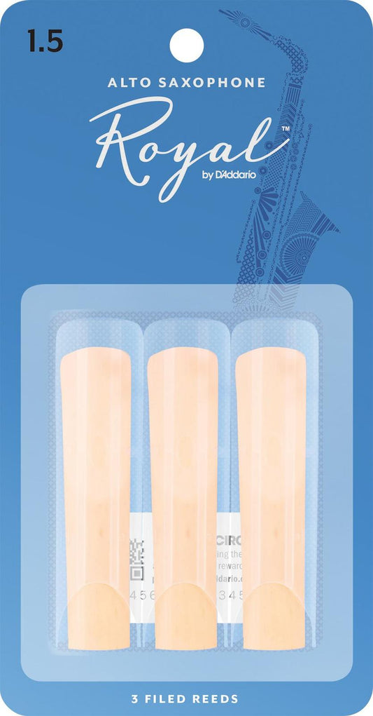 Rico Royal Alto Sax Reeds, Strength 1.5, 3-pack