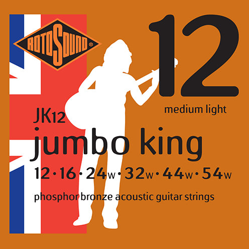Rotosound JK12 Jumbo King Phosphor Bronze 12-54 String 10 Pack