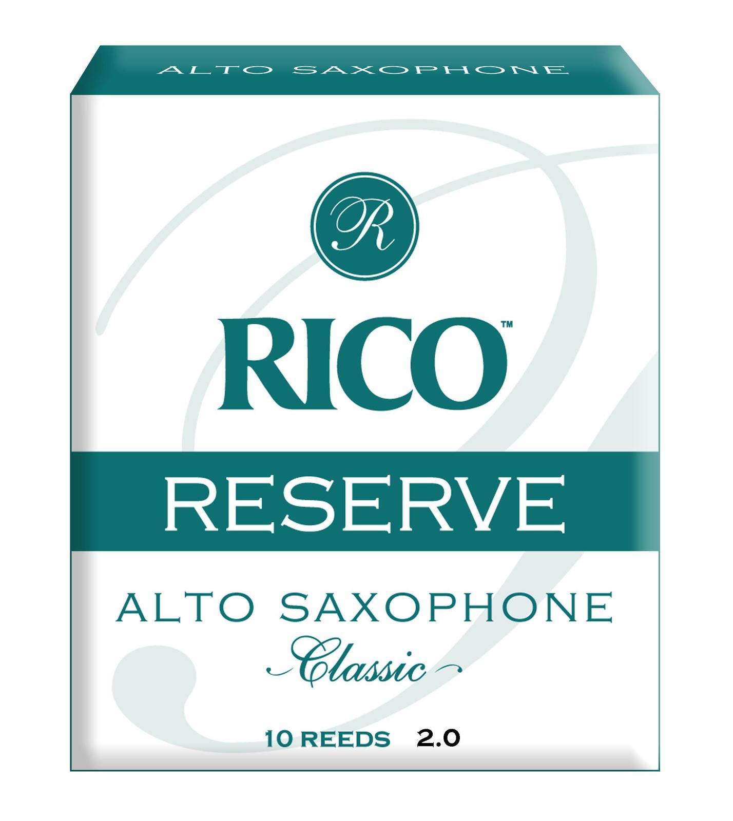 Rico Reserve Classic Alto Sax, Strength 2.0, 10-pack