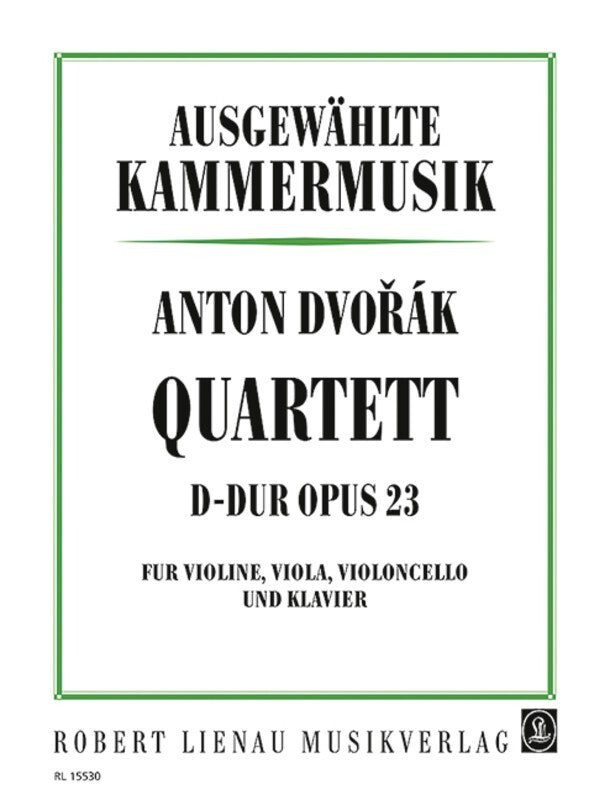 Dvorak - Quartet D Op 23 D Violin/Viola/Cello/Piano (Softcover Book)