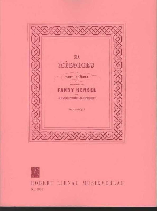 Hensel 6 Melodies Op. 4 & 5 for Piano by Fanny Hensel, Publisher Robert Lienau, 1 Page
