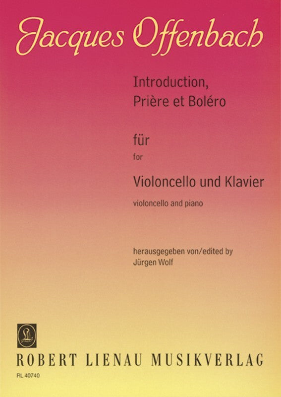 Offenbach - Introduction Priere Et Bolero Cello/Piano (Softcover Book)