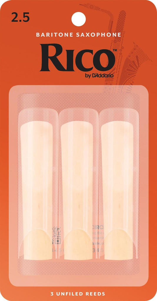 Rico Baritone Sax Reeds, Strength 2.5, 3-pack