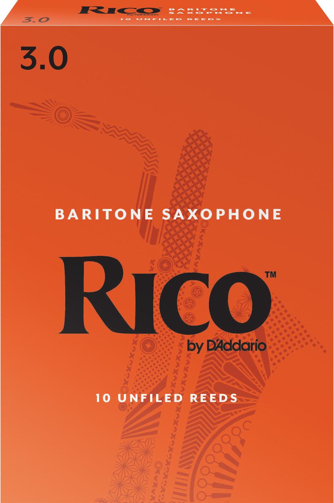 Rico Baritone Sax Reeds, Strength 3.0, 10-pack