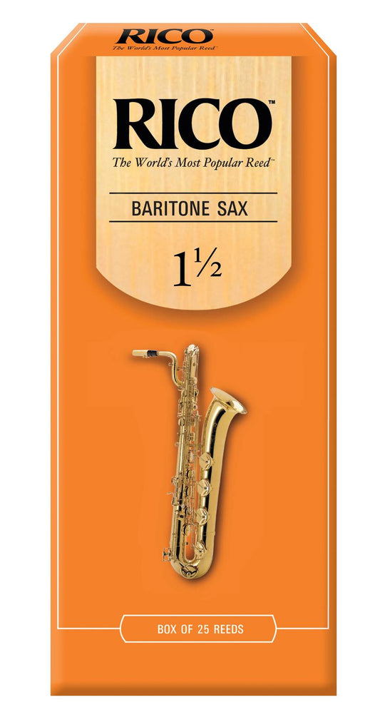 Rico Baritone Sax Reeds, Strength 1.5, 25-pack