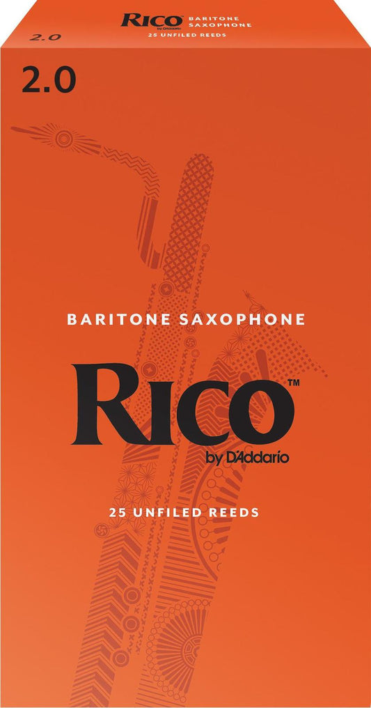 Rico Baritone Sax Reeds, Strength 2.0, 25-pack