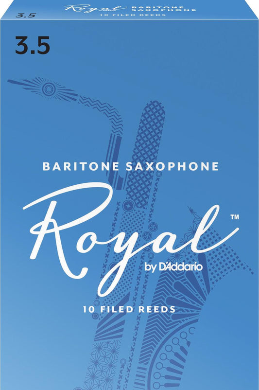 Rico Royal Baritone Sax Reeds, Strength 3.5, 10-pack