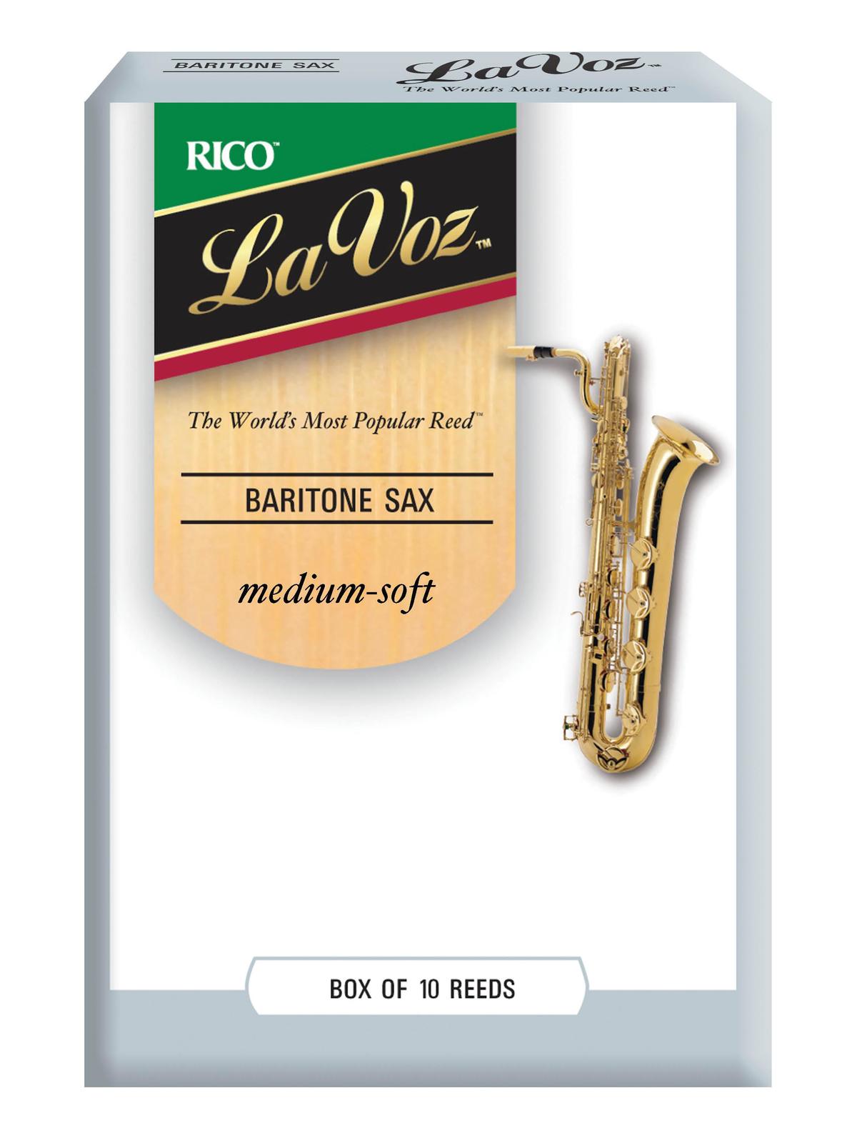 La Voz Baritone Sax Reeds, Strength Medium-Soft, 10-pack