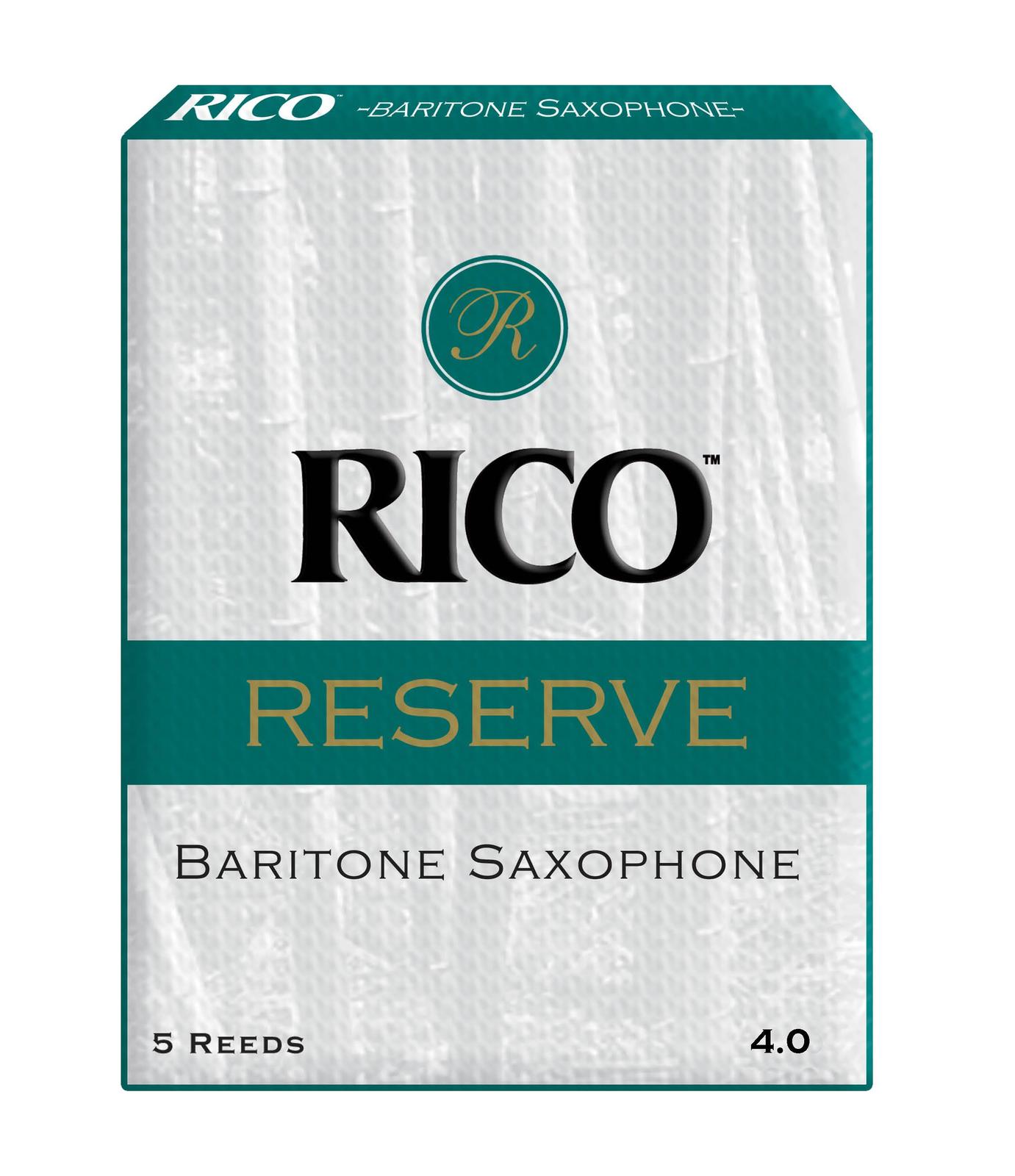 Rico Reserve Baritone Sax Reeds, Strength 4.0, 5-pack