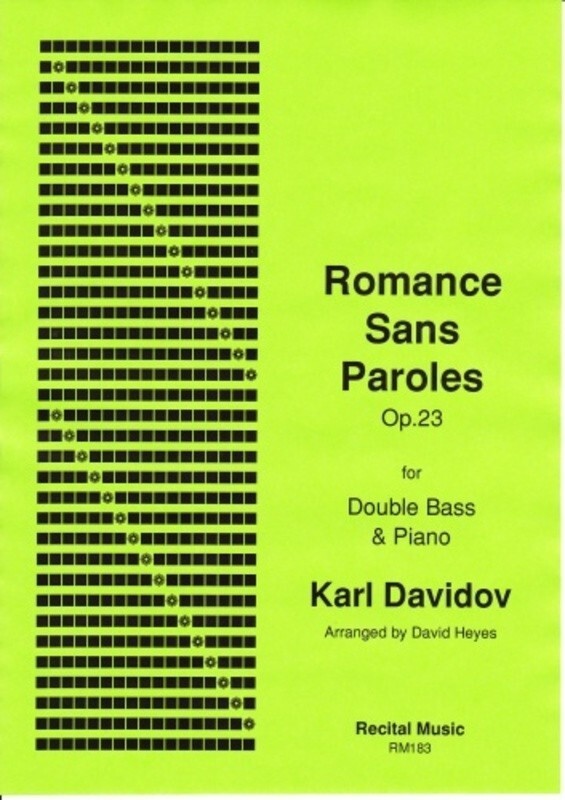 Romance Sans Paroles Op 23 Double Bass/Piano (Softcover Book)