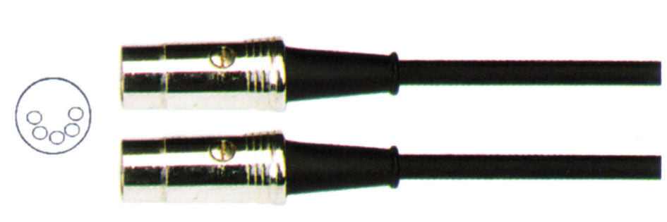 CARSON Rocklines - Midi Lead / Cable  6 Foot Black, Chrome Connectors