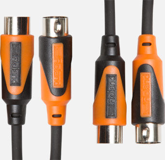 ROLAND RMIDI-B5-DUAL - 5ft Dual MIDI Cable, Black Series, Commercial-Grade Nickel Connectors, High-Density Shielding