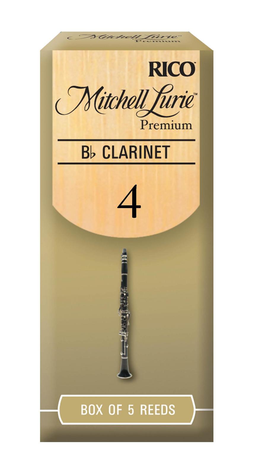 Mitchell Lurie Premium Bb Clarinet Reeds, Strength 4.0, 5-pack