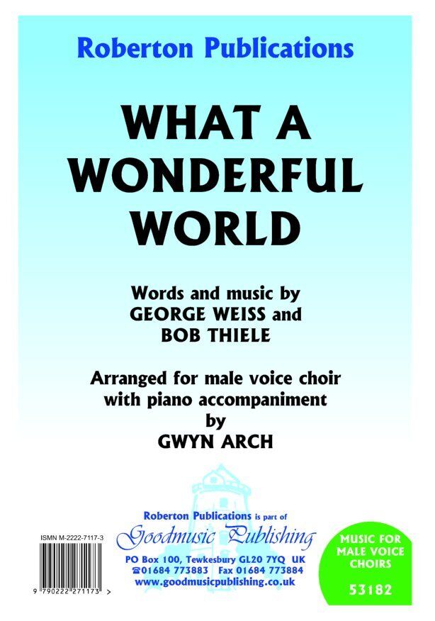 What A Wonderful World TTBB/Piano Arrangement
