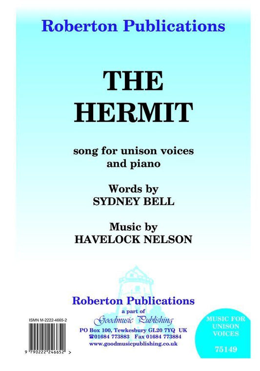 The Hermit Unison Choral by Havelock Nelson, Roberton Publications, 1 Page