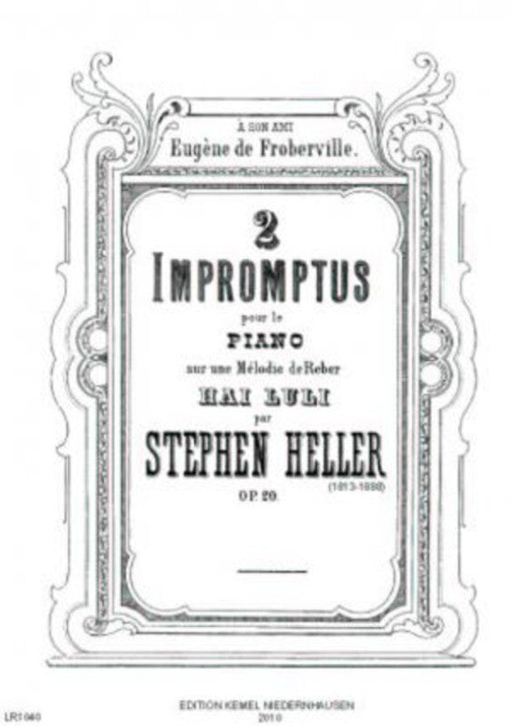 2 Impromptus Melodie De Reber Hai Luli Op 20 Piano (Softcover Book)