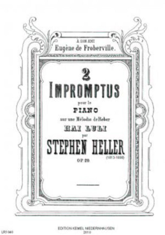 2 Impromptus Melodie De Reber Hai Luli Op 20 Piano (Softcover Book)