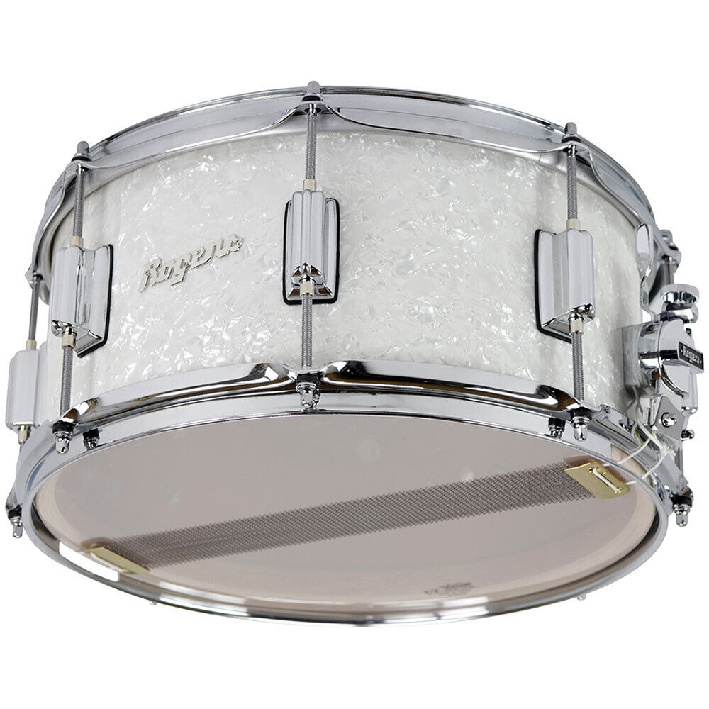 Rogers PowerTone Wood Shell Snare Drum White Marine Pearl 14 x 6.5" 5-Ply Maple/Poplar — view 3