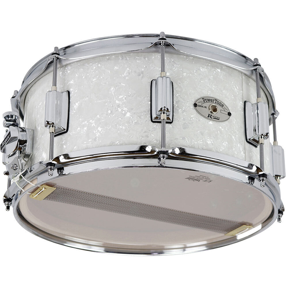 Rogers PowerTone Wood Shell Snare Drum White Marine Pearl 14 x 6.5" 5-Ply Maple/Poplar — view 4