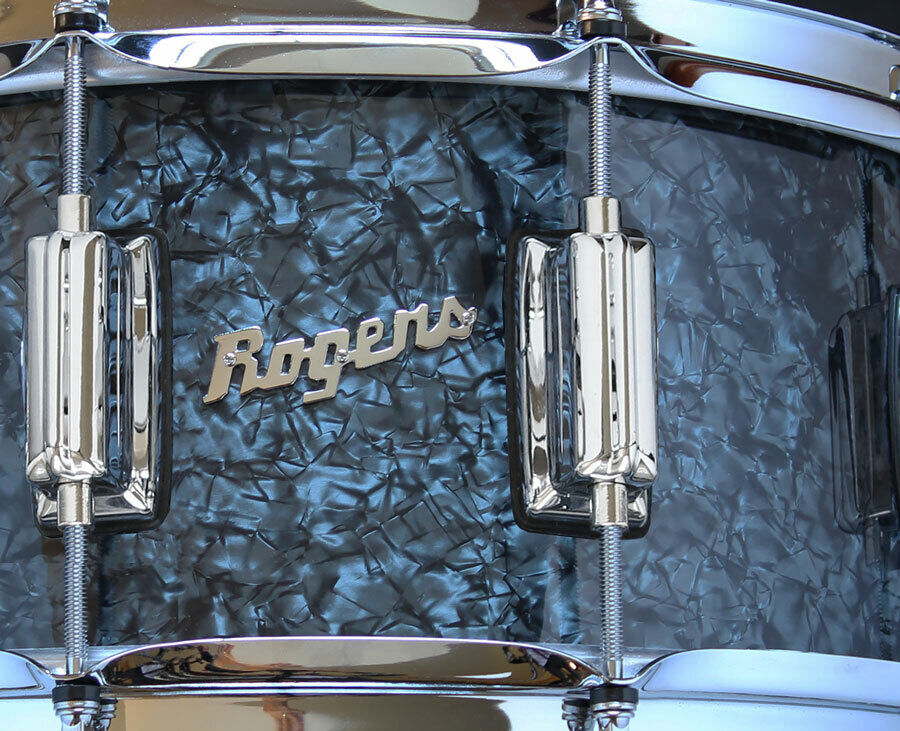 Rogers Dyna-Sonic Beavertail Snare Drum - Black Diamond Pearl - 14 x 6.5" - Model No. 37BP — view 3