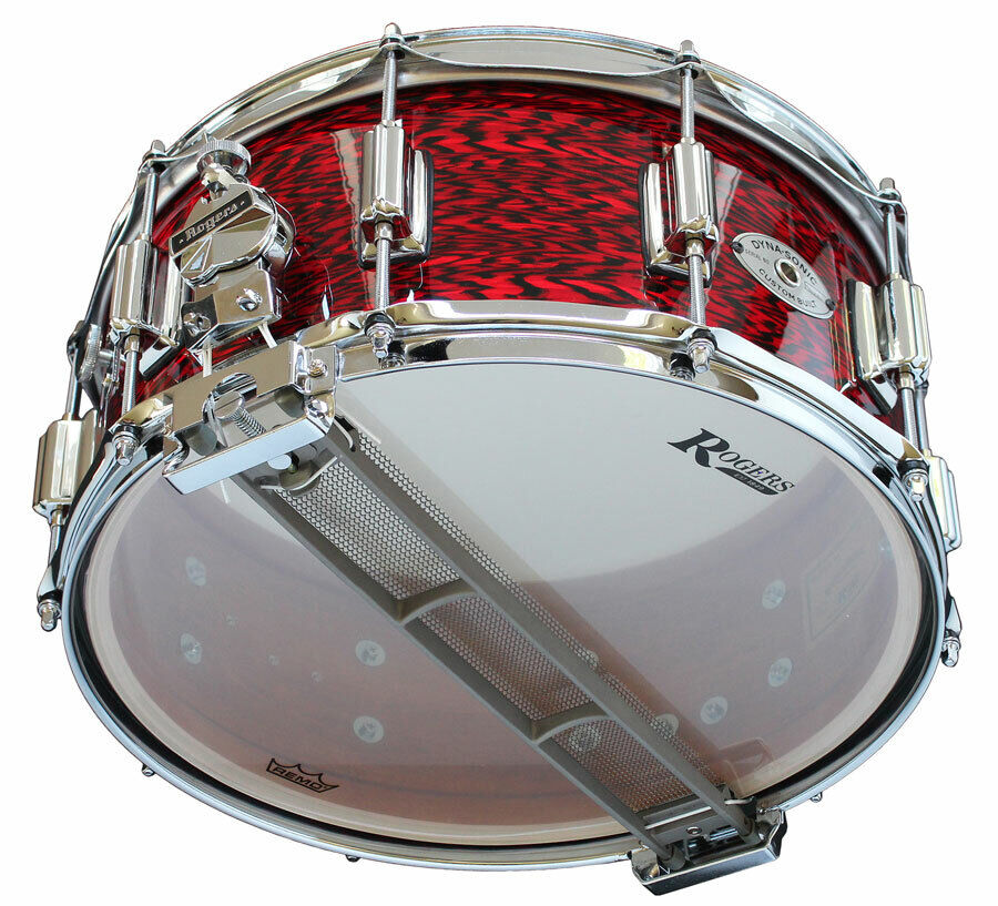 Rogers Dyna-Sonic Beavertail Snare Drum Red Onyx 14 x 6.5" Model No. 37RO — view 3