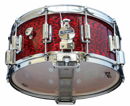 Rogers Dyna-Sonic Beavertail Snare Drum Red Onyx 14 x 6.5" Model No. 37RO — view 2