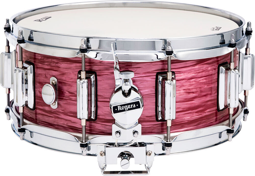Rogers Dyna-Sonic Custom Series Snare Drum, Red Ripple, 14 x 6.5", Limited Edition, Hand-Built, Floating Snare Rail System, Maple/Poplar Shell