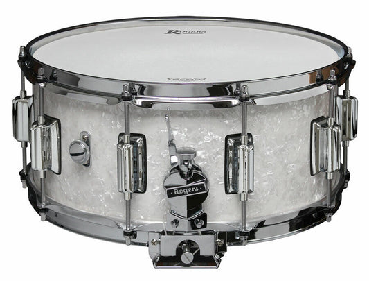Rogers Dyna-Sonic Beavertail Snare Drum - 14" x 6.5" White Marine Pearl Model No. 37WMP