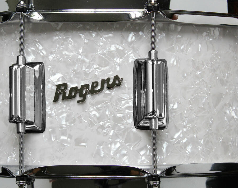 Rogers Dyna-Sonic Beavertail Snare Drum - 14" x 6.5" White Marine Pearl Model No. 37WMP — view 3