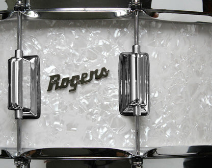 Rogers Dyna-Sonic Beavertail Snare Drum - 14" x 6.5" White Marine Pearl Model No. 37WMP — view 3