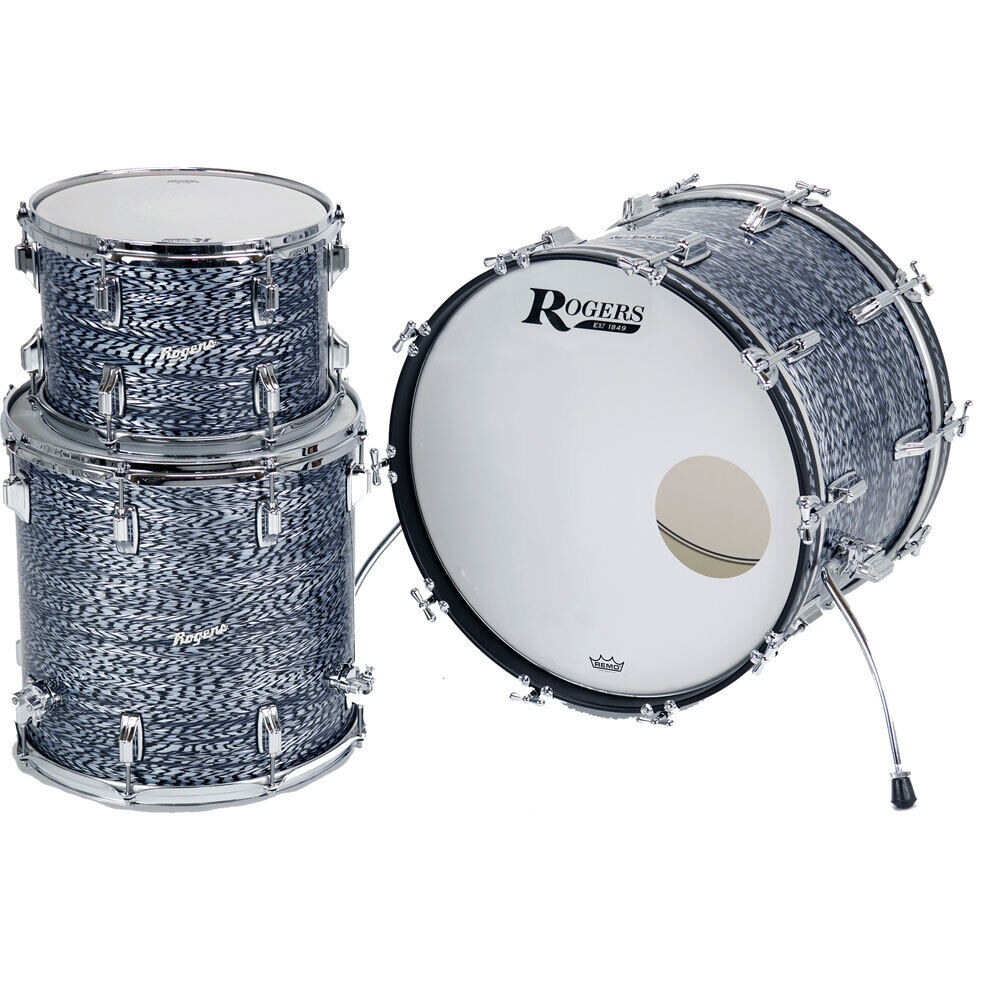 Rogers CLEO-0320HX Cleveland Series 3-Piece Drum Kit, Sky Blue Onyx, 14" x 20" Bass Drum, 14" x 14" Floor Tom, 8" x 12" Tom Tom — view 3