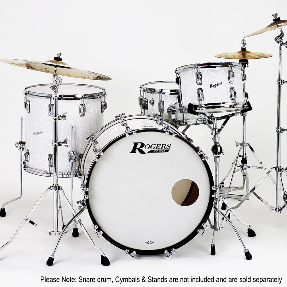 Rogers Covington Series 3-Piece Drum Kit - White Marine Pearl, Model ROG0320HXWMP, 14" x 20" Bass Drum, 14" x 14" Floor Tom, 8" x 12" Tom Tom — view 3
