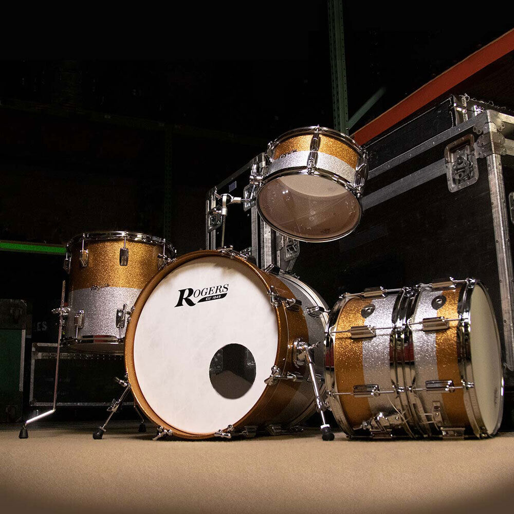 Rogers PT-0320HX PowerTone 3-Piece Drum Kit Gold/Silver Two Tone Lacquer Sparkle — view 6