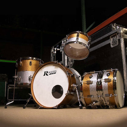 Rogers PT-0320HX PowerTone 3-Piece Drum Kit Gold/Silver Two Tone Lacquer Sparkle — view 6