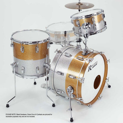 Rogers PT-0320HX PowerTone 3-Piece Drum Kit Gold/Silver Two Tone Lacquer Sparkle — view 3