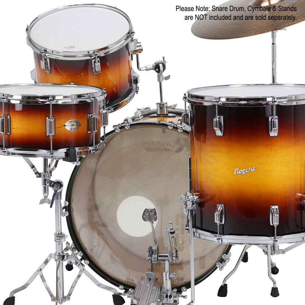 Rogers PT-0322HX PowerTone 3-Piece Drum Kit with Sunburst Lacquer Finish, 14"x22" Bass, 9"x13" Tom, 16"x16" Floor Tom — view 6