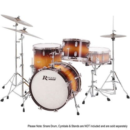 Rogers PT-0322HX PowerTone 3-Piece Drum Kit with Sunburst Lacquer Finish, 14"x22" Bass, 9"x13" Tom, 16"x16" Floor Tom — view 3