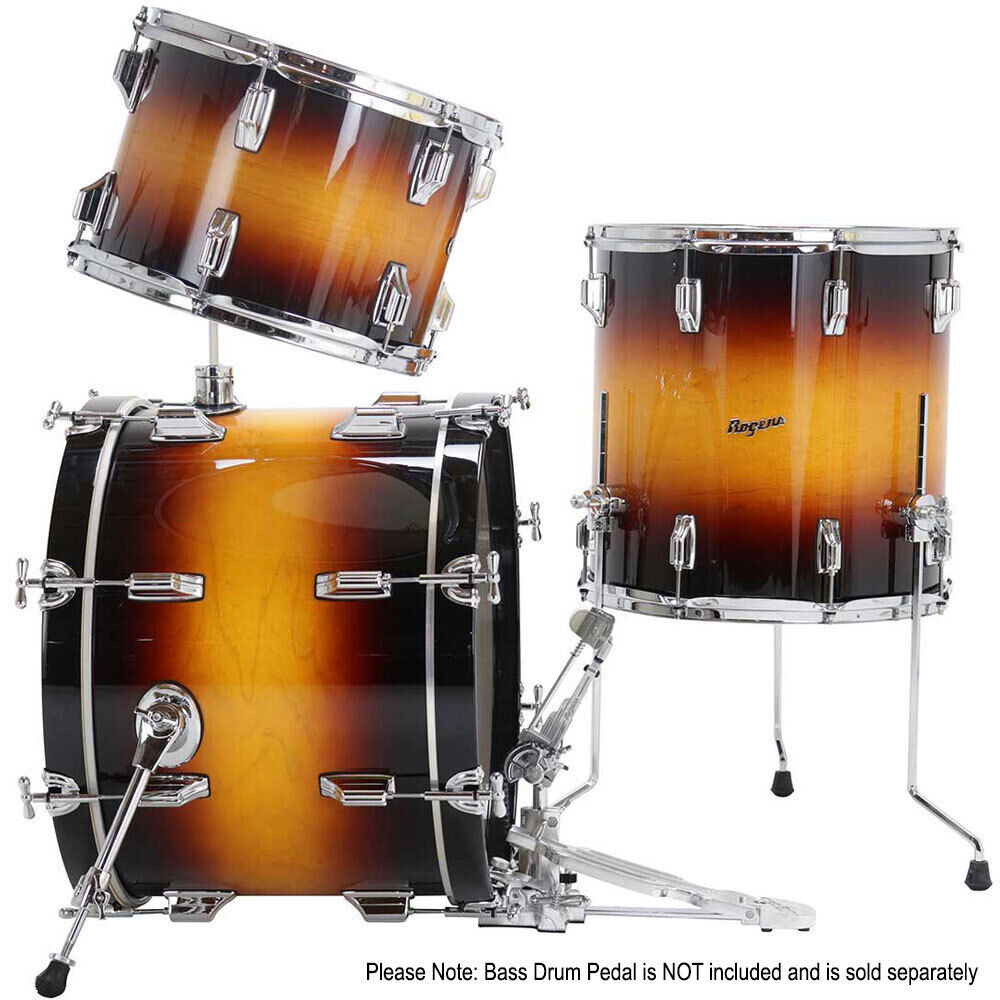 Rogers PT-0322HX PowerTone 3-Piece Drum Kit with Sunburst Lacquer Finish, 14"x22" Bass, 9"x13" Tom, 16"x16" Floor Tom — view 5