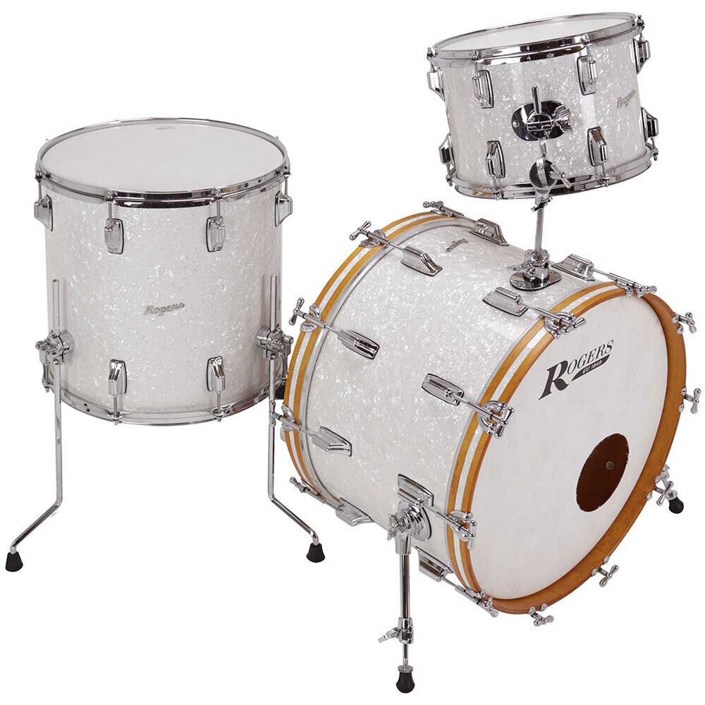 Rogers PT-0322HX PowerTone Series 3-Piece Drum Kit White Marine Pearl Finish — view 2
