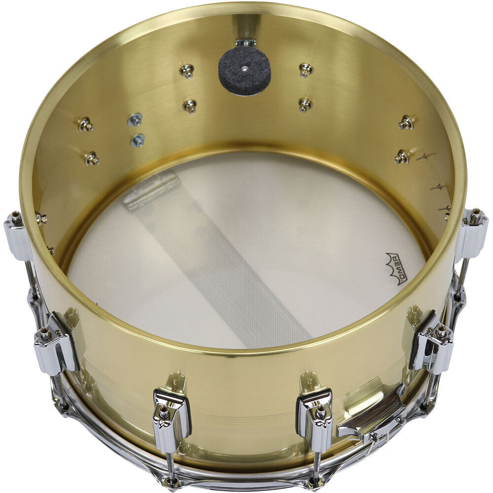 Rogers SuperTen Brass Series Snare Drum - Natural Brass Finish, 14 x 5", Model No 36-BN, 1.2mm Shell, Beavertail Lugs, Clock Face Throw-Off — view 4