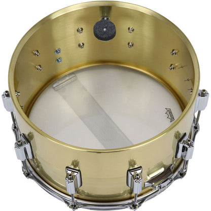 Rogers SuperTen Brass Series Snare Drum - Natural Brass Finish, 14 x 5", Model No 36-BN, 1.2mm Shell, Beavertail Lugs, Clock Face Throw-Off — view 4