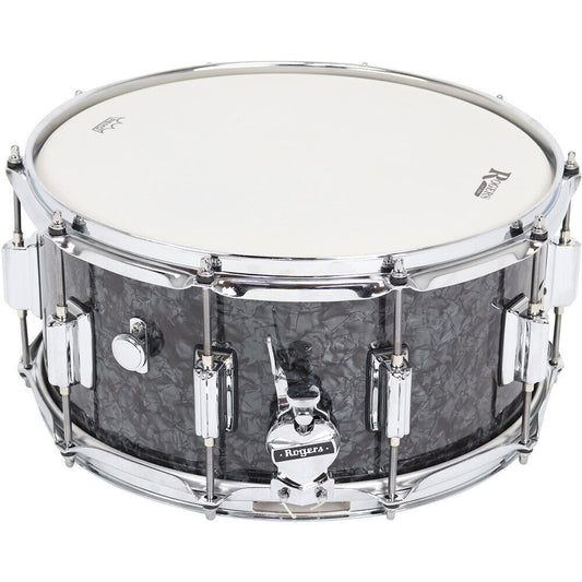 Rogers SuperTen Wood Series Snare Drum, Black Pearl Finish, 14 x 6.5", Model No: 37-BP