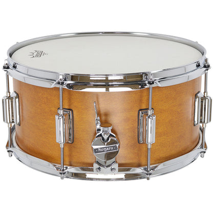 Rogers Tower Series Snare Drum - 14 x 6.5" Satin Fruitwood Stain, 5-Ply Maple-Poplar Shell, Beavertail Lugs, Remo Heads — view 6