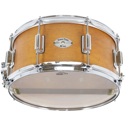 Rogers Tower Series Snare Drum - 14 x 6.5" Satin Fruitwood Stain, 5-Ply Maple-Poplar Shell, Beavertail Lugs, Remo Heads — view 4