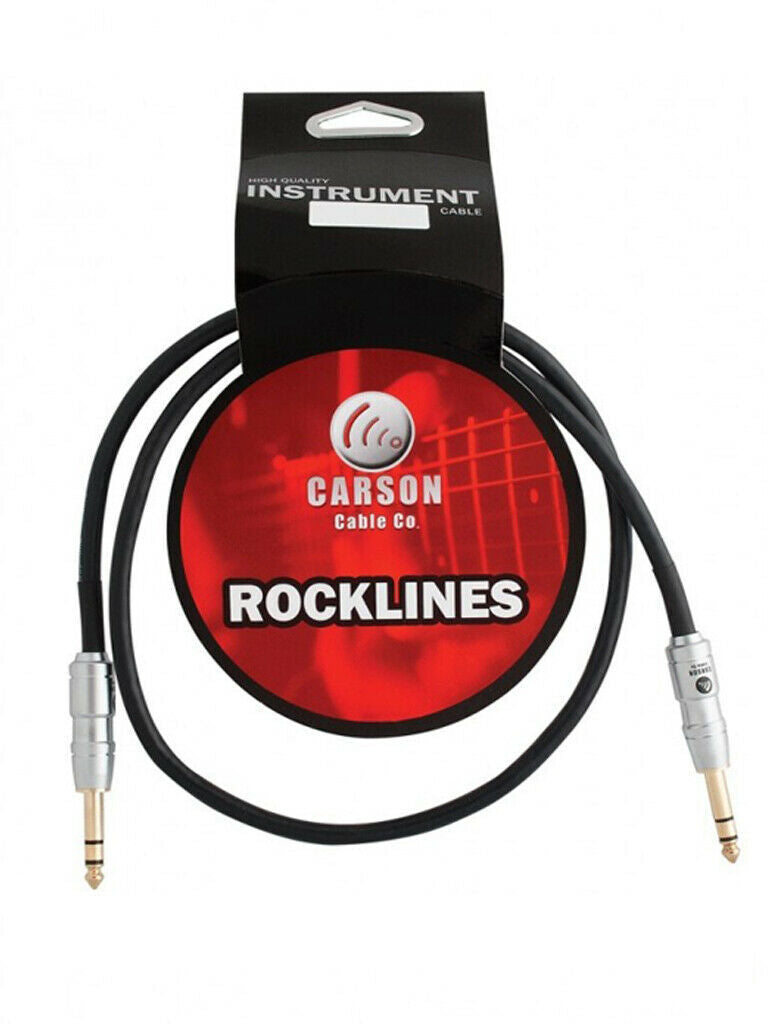 Carson Rocklines 3 Foot Stereo Cable 6.3mm Jacks M