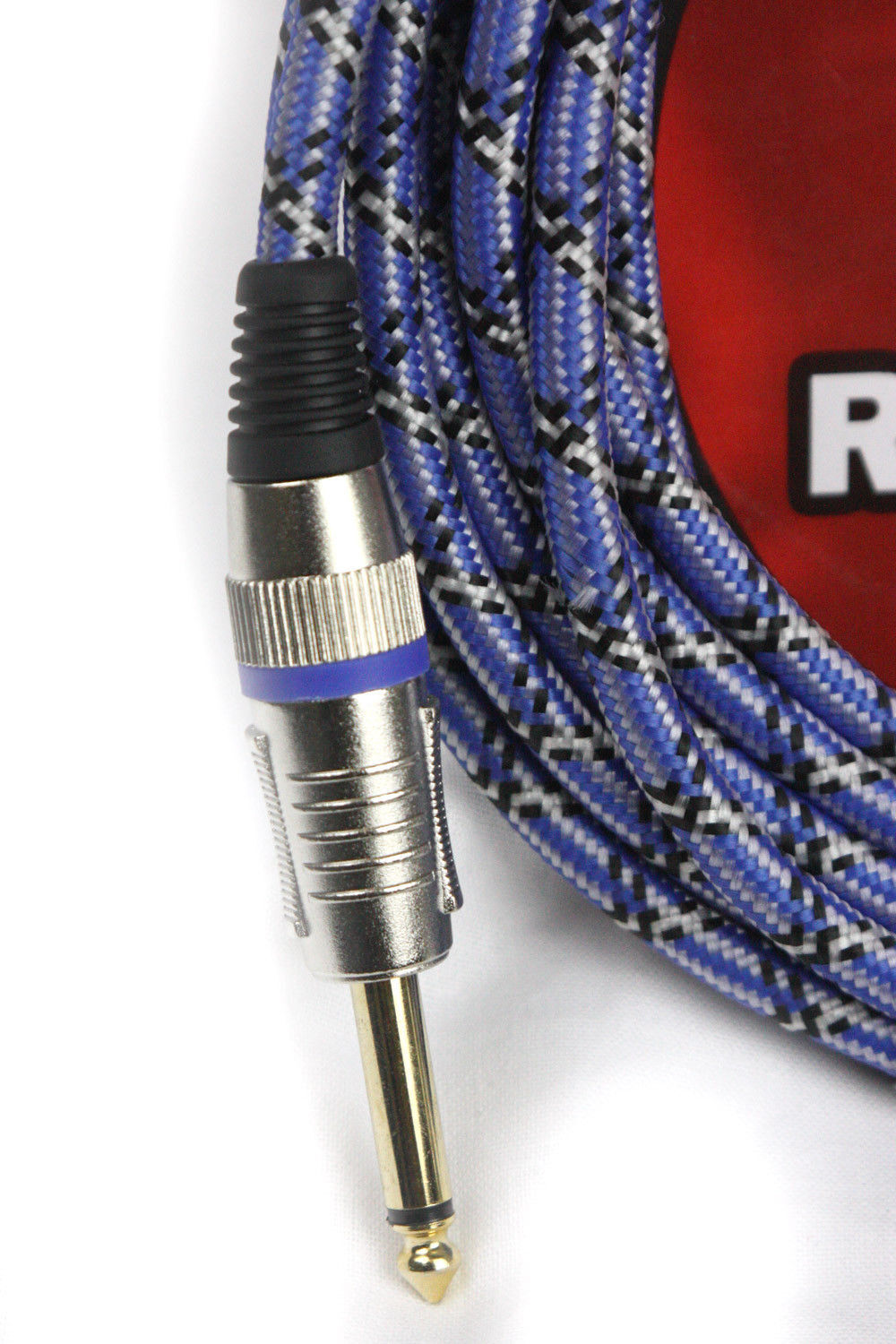 CARSON 10 Foot Guitar Lead / Instrument Cable  Noiseless Braided Blue
